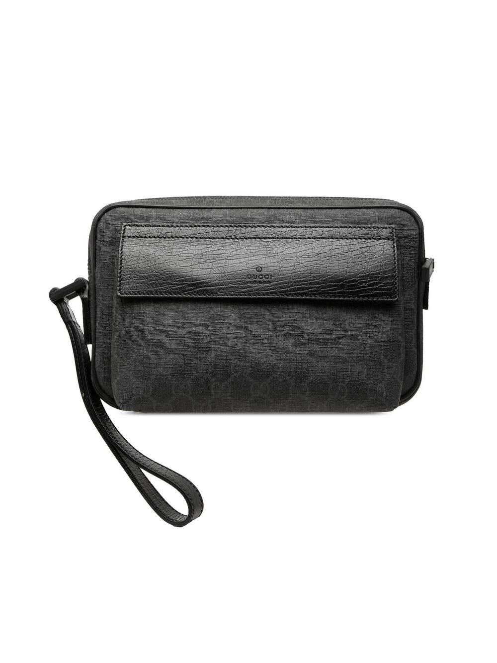 Gucci Gg Supreme Clutch Pre-Loved Black #376326G42B